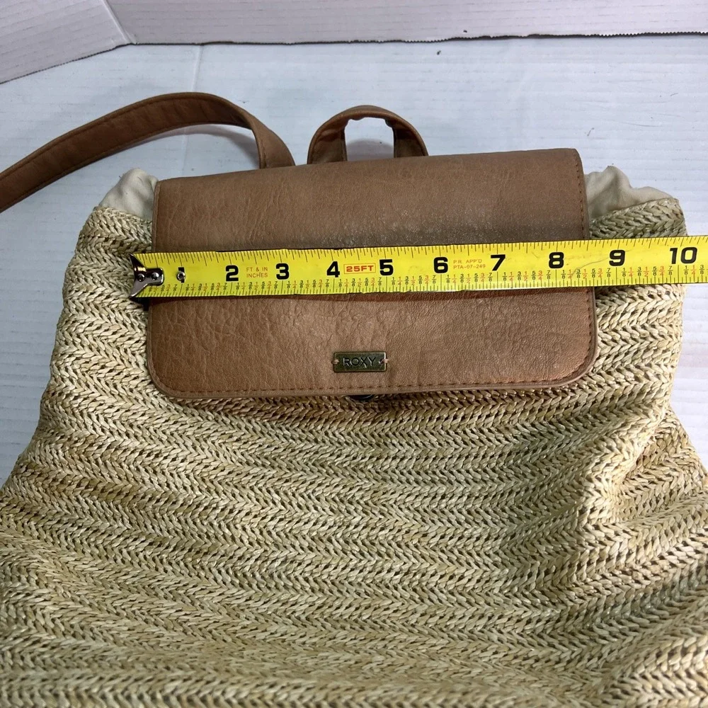 Roxy‎ Party Waves Backpack Purse Woven Organic Tan Cream